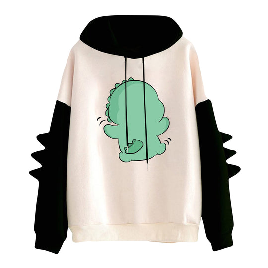 Damen nan Kapuzenpullover mit niedlichem Dinosaurierprint und dreidimensionalen Stacheln Shop Nory