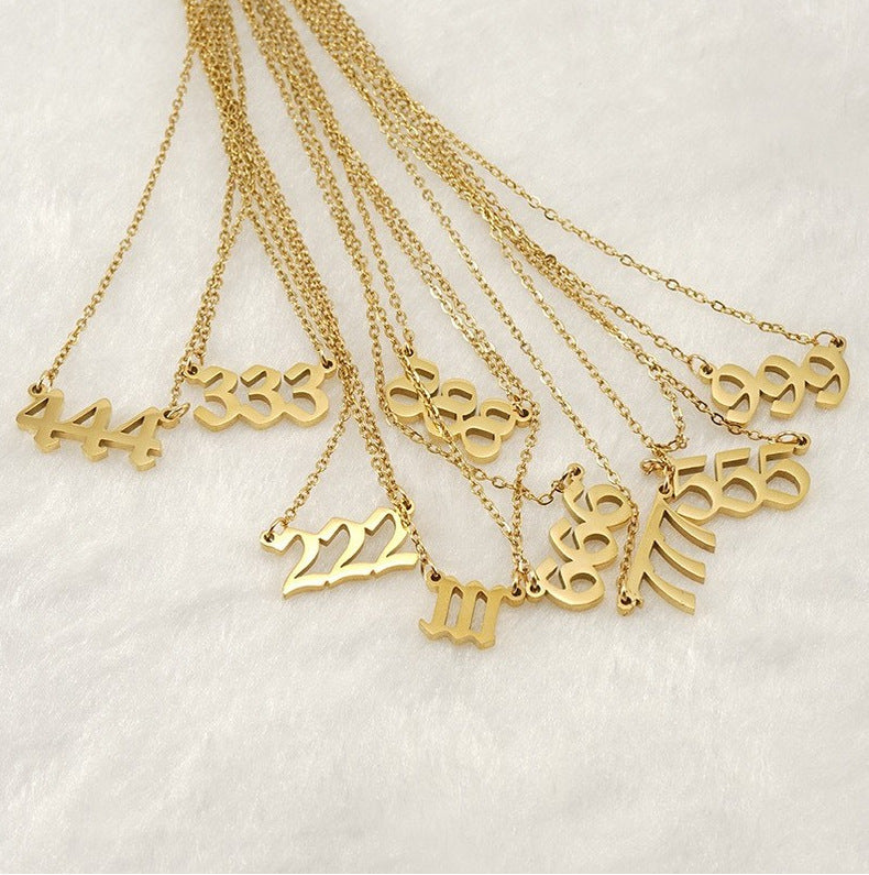 Angel Number Halskette Unisex in Edelstahl - 18k vergoldet | Shop Nory