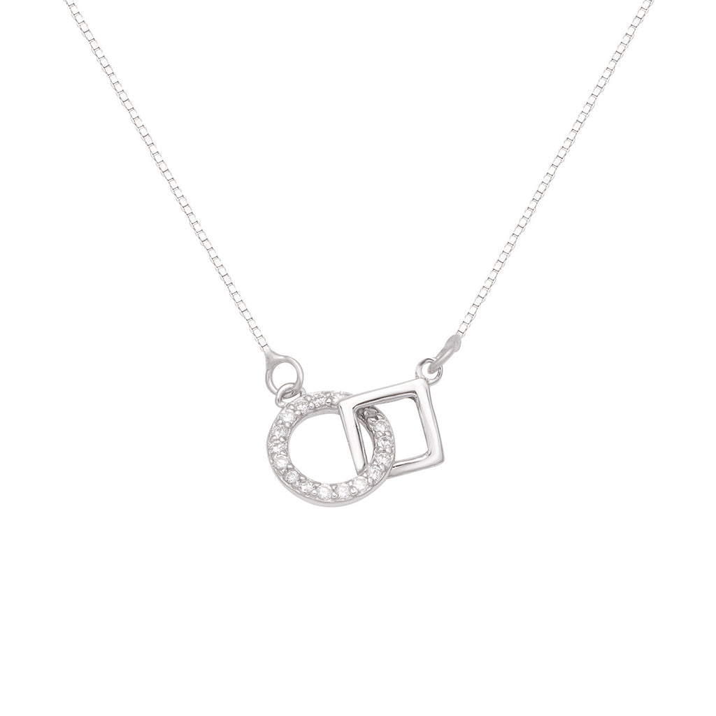Damen Halskette mit kreativem Doppeldesign und funkelnden Kristallen Shop Nory