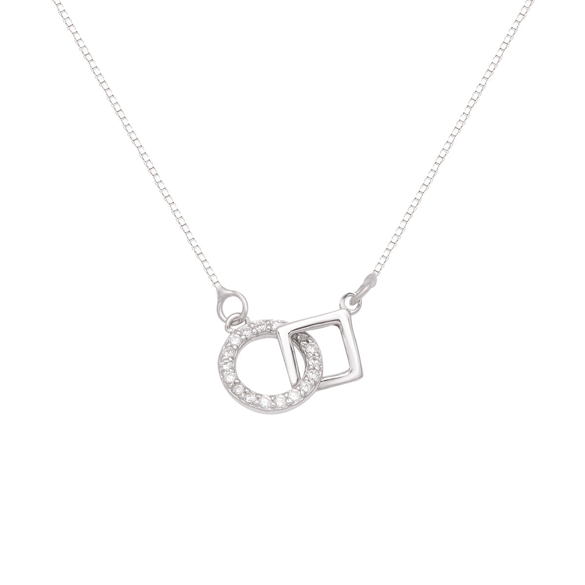 Damen Halskette mit kreativem Doppeldesign und funkelnden Kristallen Shop Nory
