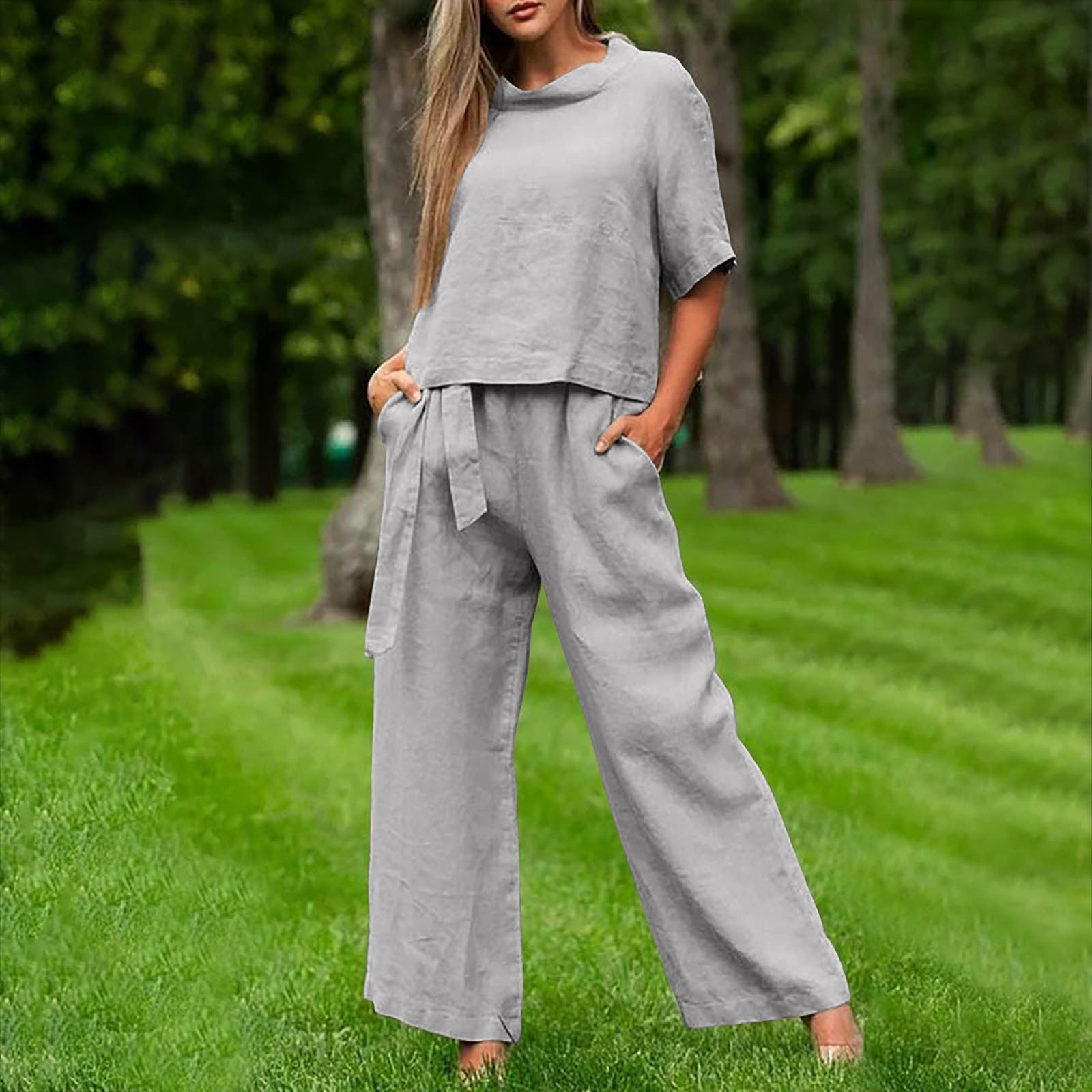 Damen lässiger Zweiteiler im minimalistischen Design Shopnory
