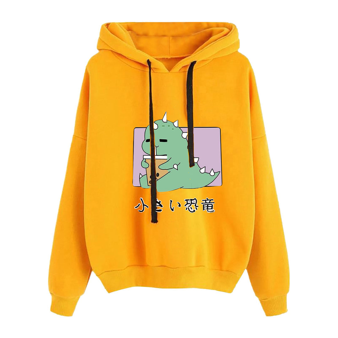 Damen nan kurz geschnittener Cropped-Kapuzenpullover mit niedlicher Frosch-Illustration und verstellbarer Kapuze Shop Nory