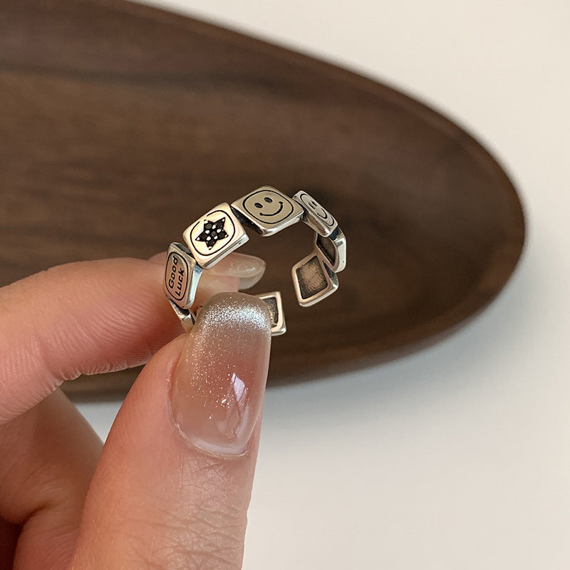 Damen verspielter Ring mit bunten Emoji-Motiven Shop Nory