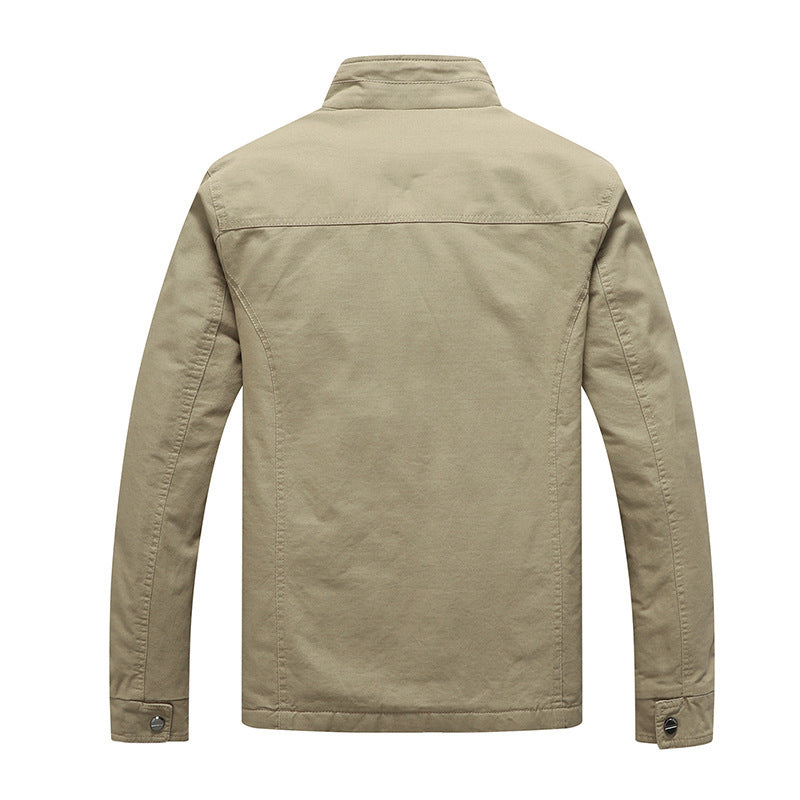 Herren Canvas-Fieldjacke mit Kunstfell-Innenfutter, Utility-Taschen und Stehkragen Shop Nory