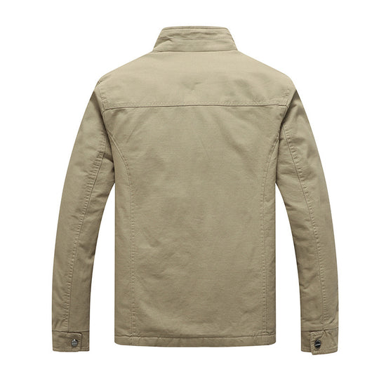 Herren Canvas-Fieldjacke mit Kunstfell-Innenfutter, Utility-Taschen und Stehkragen Shop Nory