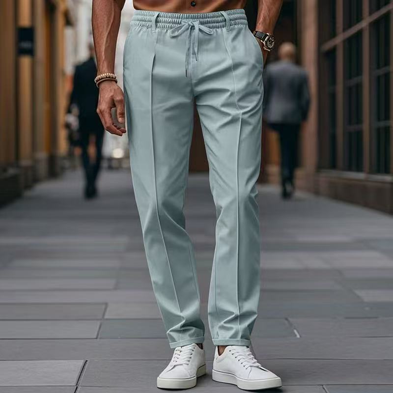 Herren elegante Freizeit-Hose mit elastischem Bund und seitlichen Eingrifftaschen
