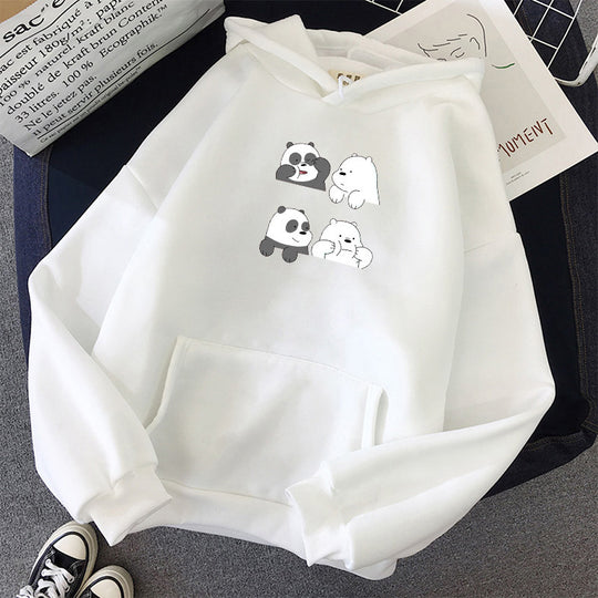 Unisex nan Kapuzenpullover mit niedlichem Comic-Tierprint, Kängurutasche und weichem Fleece-Innenfutter Shop Nory