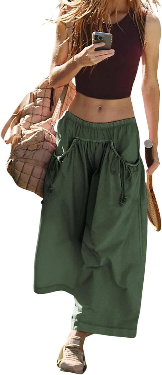 Damen Weite Culotte-Hose mit Kordelzug und großzügigen Taschen Shop Nory