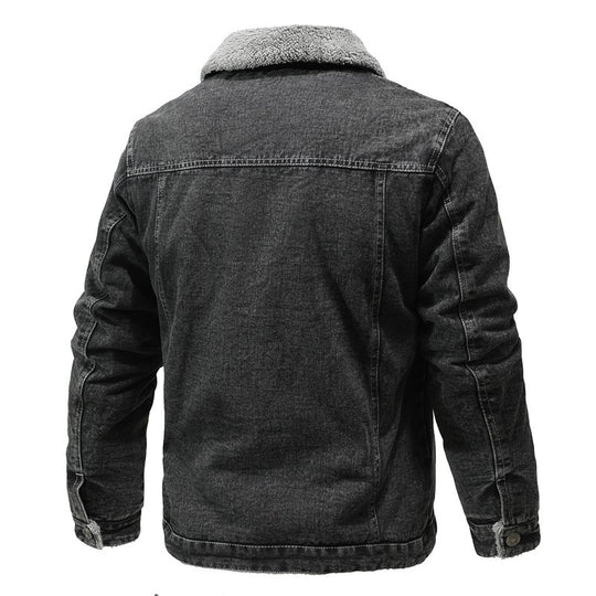 Herren Sherpa-gefütterte Denimjacke mit Teddyfutter und Brusttasche Shop Nory