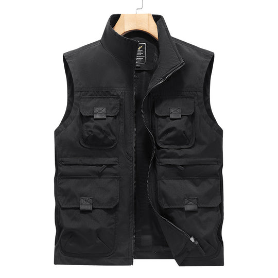 Herren Fotografen- und Outdoor-Utilityweste mit vielen Multifunktionstaschen und durchgehendem Reißverschluss Shop Nory