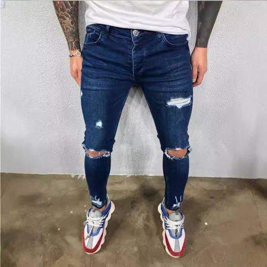 Herren Slim Fit Jeans mit modischen Rissen