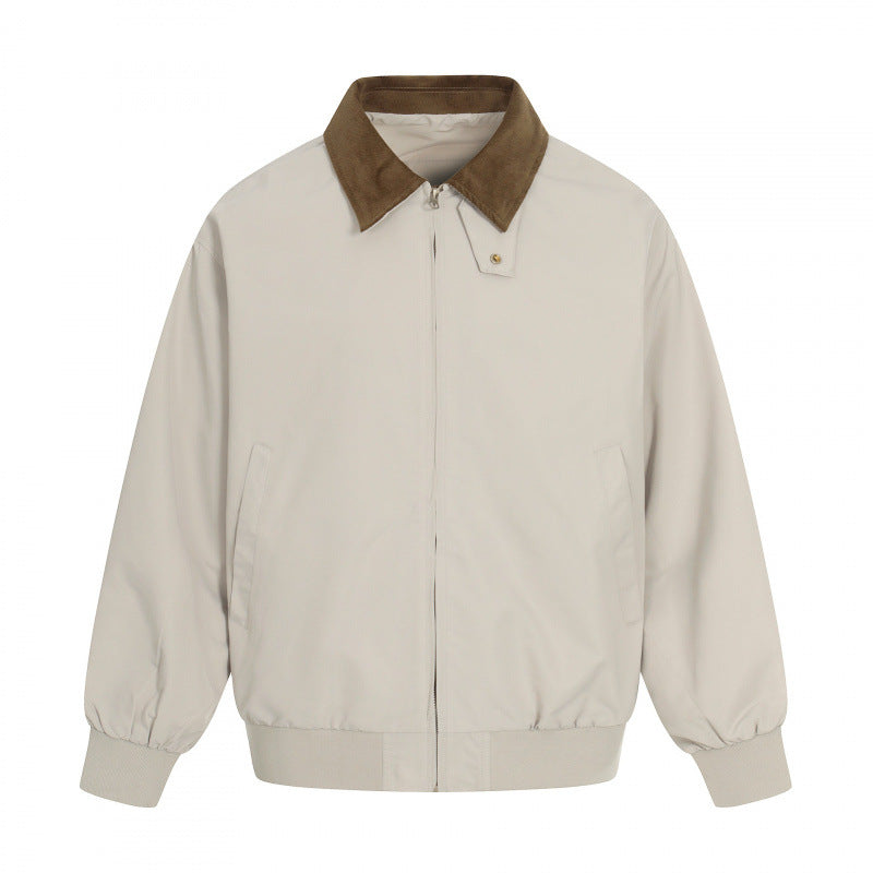 Herren Harrington-Jacke mit Cordkragen, geripptem Saum und dezenter Frontzipper Shop Nory