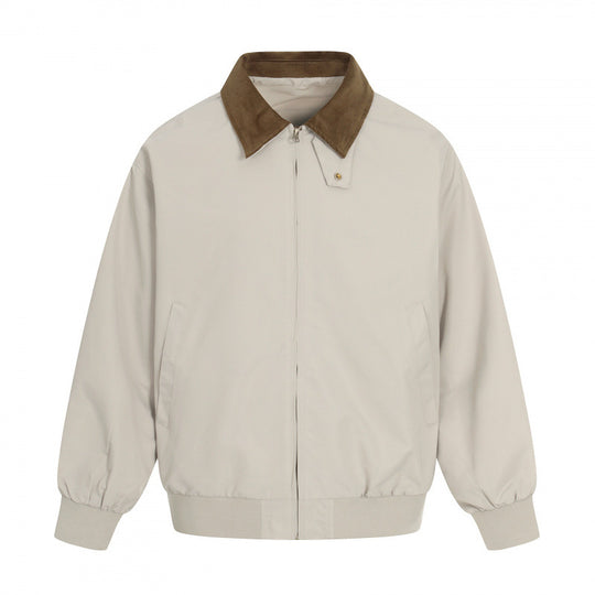 Herren Harrington-Jacke mit Cordkragen, geripptem Saum und dezenter Frontzipper Shop Nory