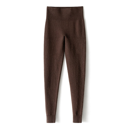 Damen Thermo-Feinstrick-Leggings mit hoher Taille und geripptem Knöchelabschluss Shop Nory