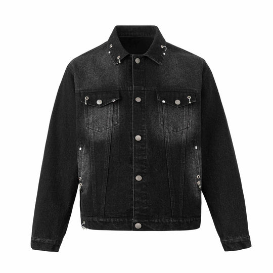 Herren Jeansjacke mit Ösen‑Details, Utility‑Nähten und verstellbarem Saum Shop Nory