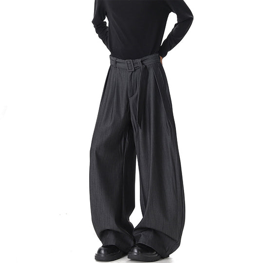 Damen Weite Paperbag-Hose mit hohem Bund, Falten und Taillengürtel Shop Nory