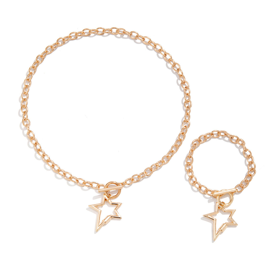 Damen modulares Schmuckset mit Sternenanhängern und Gliederkette