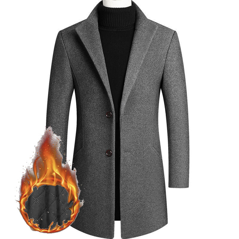 Herren Moderner Wollmix-Kurzmantel mit schlanker Silhouette, Reverskragen und Zweiknopfverschluss Shop Nory