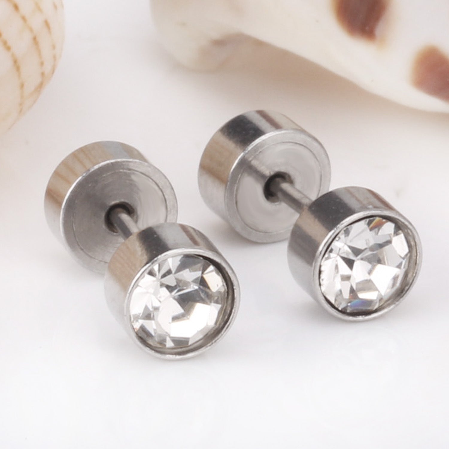 Damen Edelstahl Ohrstecker mit funkelnden Zirkonia Shop Nory