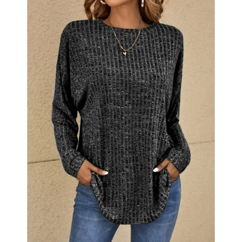 Damen Oversized Struktur-Strickpullover mit Rundhals und Eingrifftaschen Shop Nory