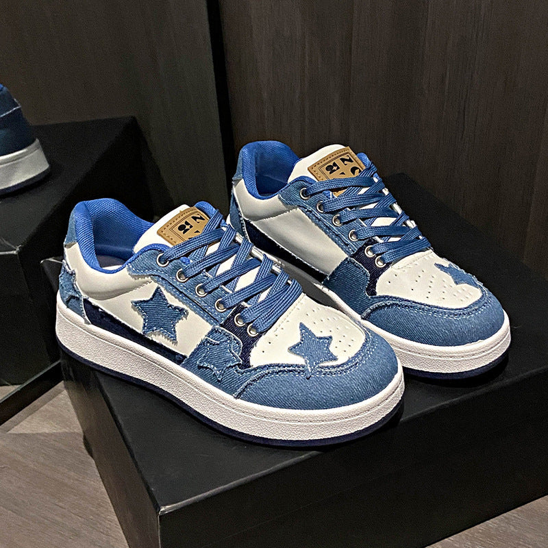 Damen Sportliche Sneakers mit modischen Sternen-Applikationen Shopnory