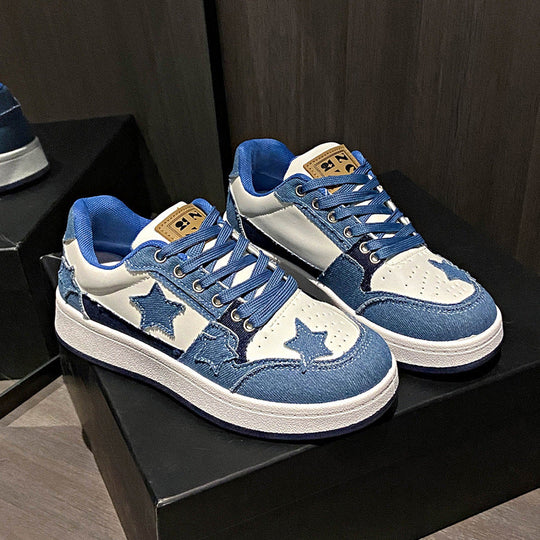 Damen Sportliche Sneakers mit modischen Sternen-Applikationen Shopnory