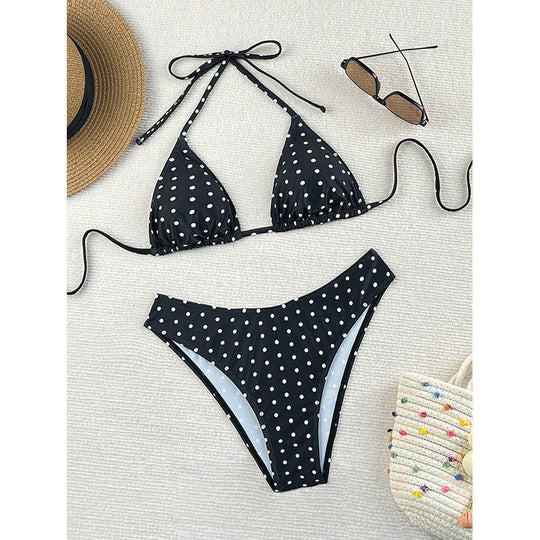 Damen Triangel-Bikini mit schickem Leo-Muster