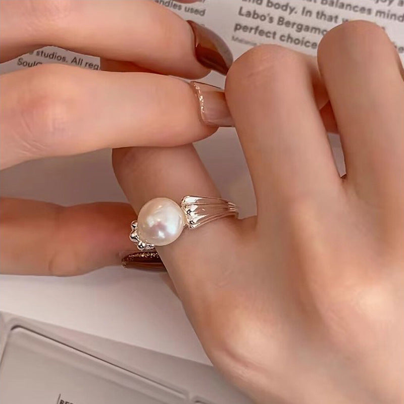 Damen Silberring mit einzigartigem Perlen-Design Shop Nory