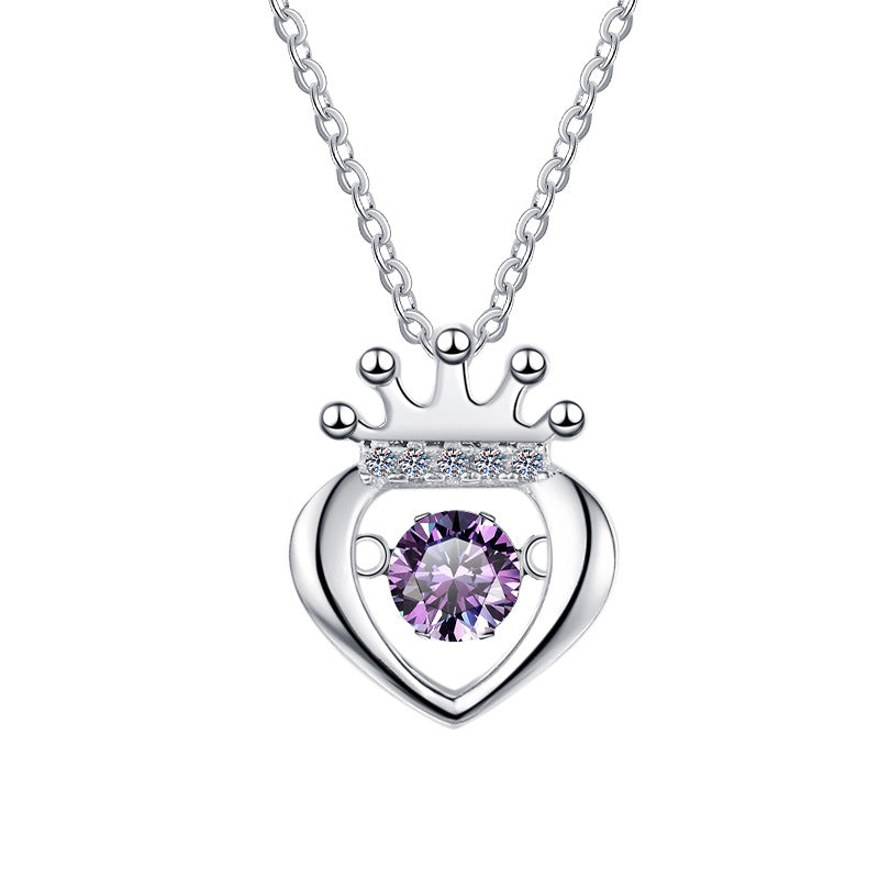 Damen Halskette mit herzförmigem Anhänger und Krone Shop Nory