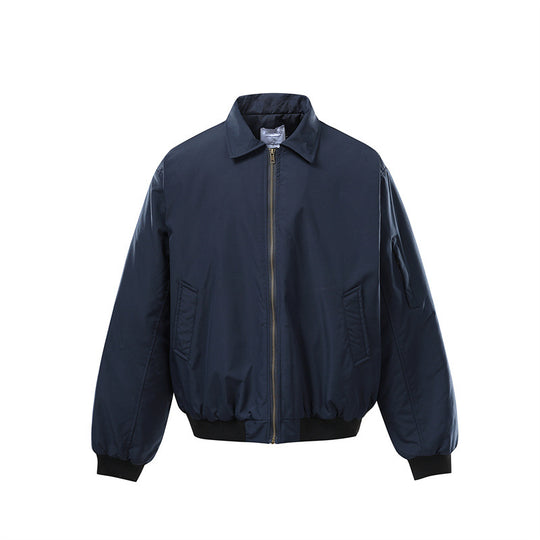 Unisex Kurz geschnittene Boxy‑Bomberjacke mit Reißverschluss, Rippbündchen und Ärmel‑Utilitytasche Shop Nory
