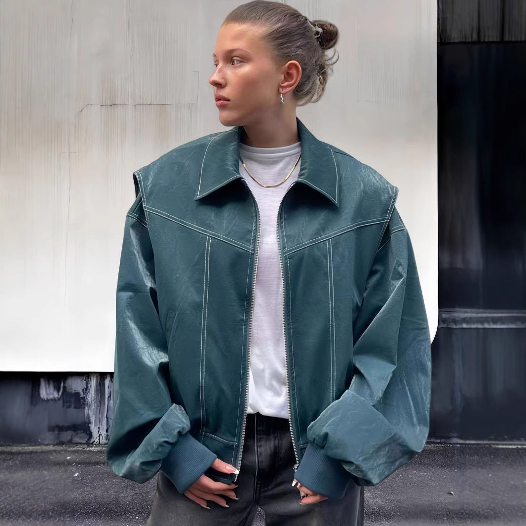 Damen lässige Oversized-Bomberjacke
