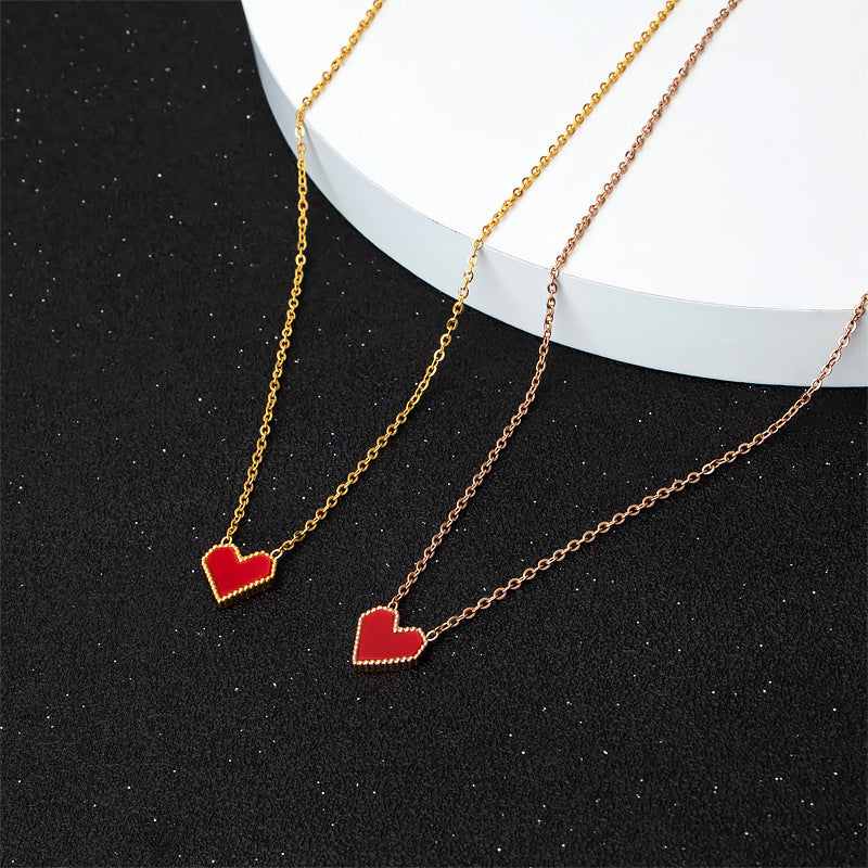 Damen Halskette mit herzförmigem Anhänger aus hochwertigem Metall Shop Nory
