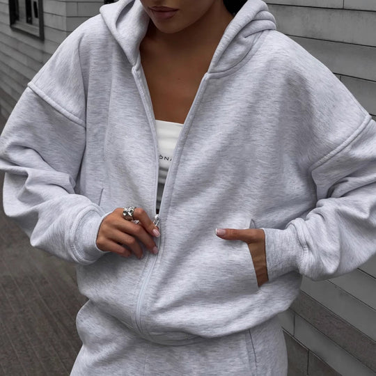 Damen lässiges Kapuzensweatshirt und weite Jogginghose-Set