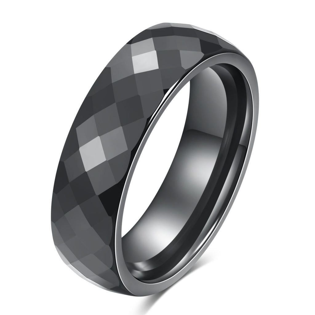 Damen Ring aus hochwertigem Keramik mit facettierter Oberfläche Shop Nory