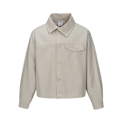 Unisex Kurz geschnittene Boxy-Hemdjacke mit durchgehender Knopfleiste und Pattentasche Shop Nory