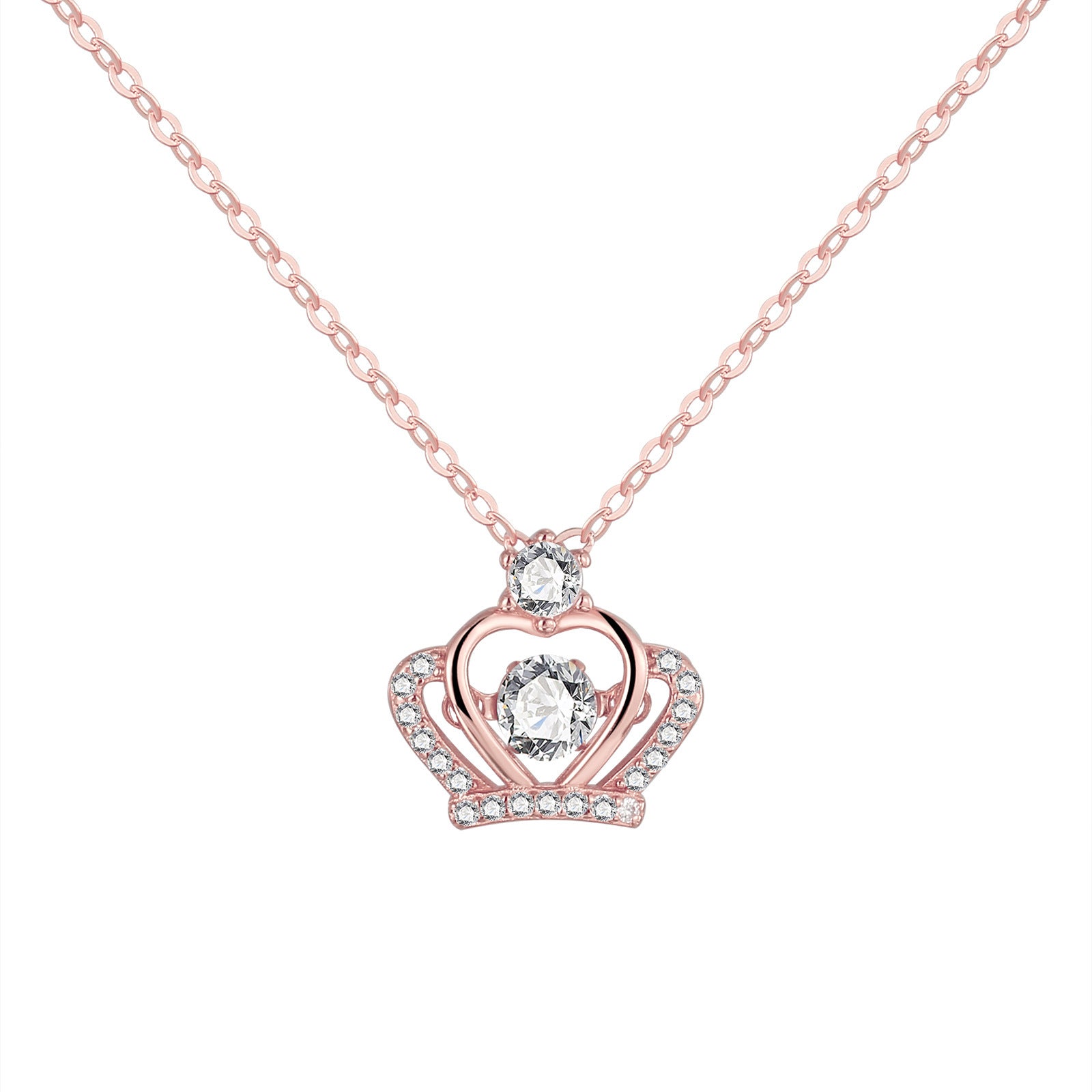 Damen Halskette mit funkelndem Kronenanhänger und Zirkonia Shop Nory