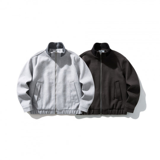 Unisex Boxy-Wollmix-Blouson mit Stehkragen und Elastiksaum Shop Nory