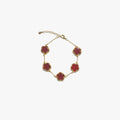 Damen Armband mit eleganten roten Halbedelsteinen und filigranem Golddesign Shop Nory