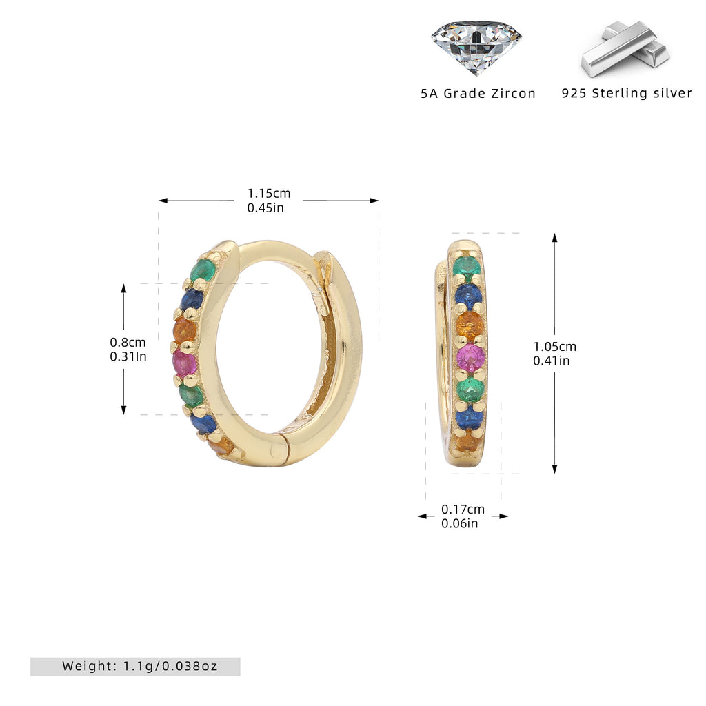 Damen Creolen mit buntem Zirkonbesatz aus hochwertigem 925 Sterling Silber Shop Nory