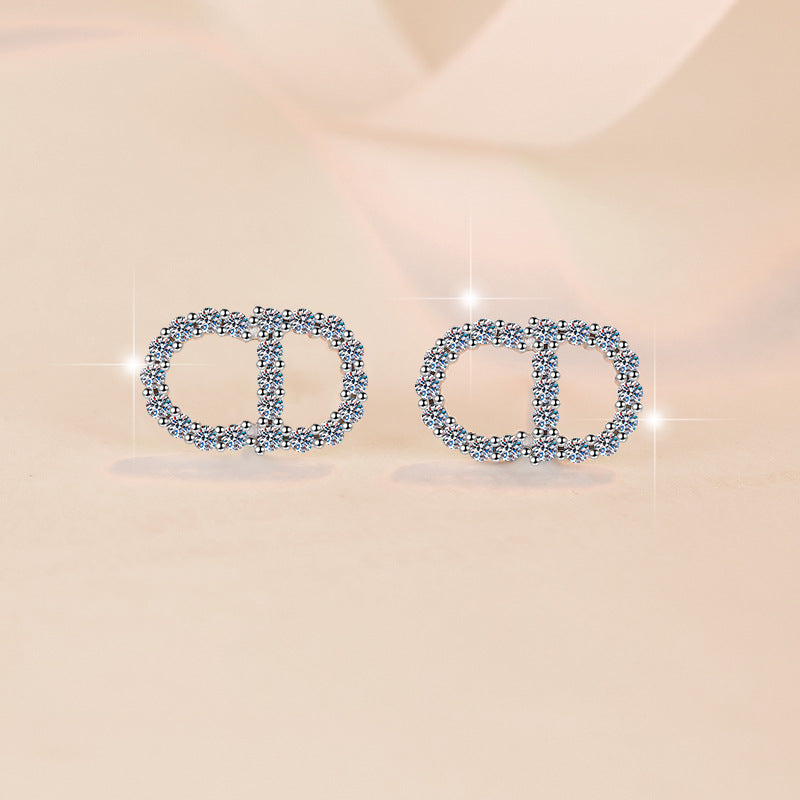 Damen Ohrstecker mit glitzerndem Kristallrahmen Shop Nory
