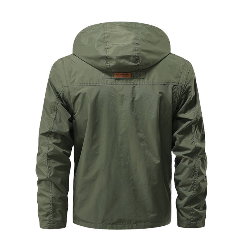 Herren Multifunktionale Fieldjacke mit Kapuze wasserabweisendem Shell und Organizer-Taschen Shop Nory