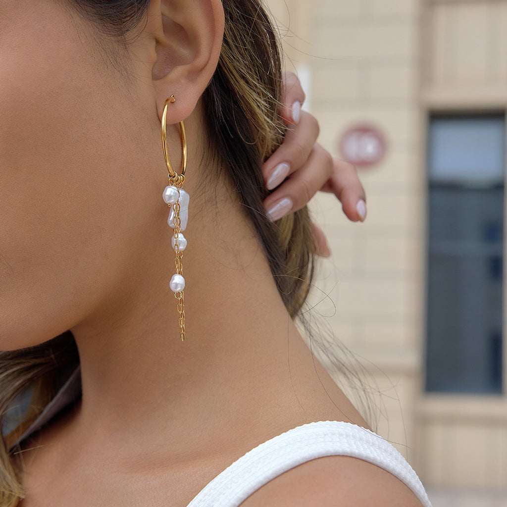 Damen Ohrhänger mit eleganten Perlenakzenten und hypoallergener Verarbeitung Shop Nory