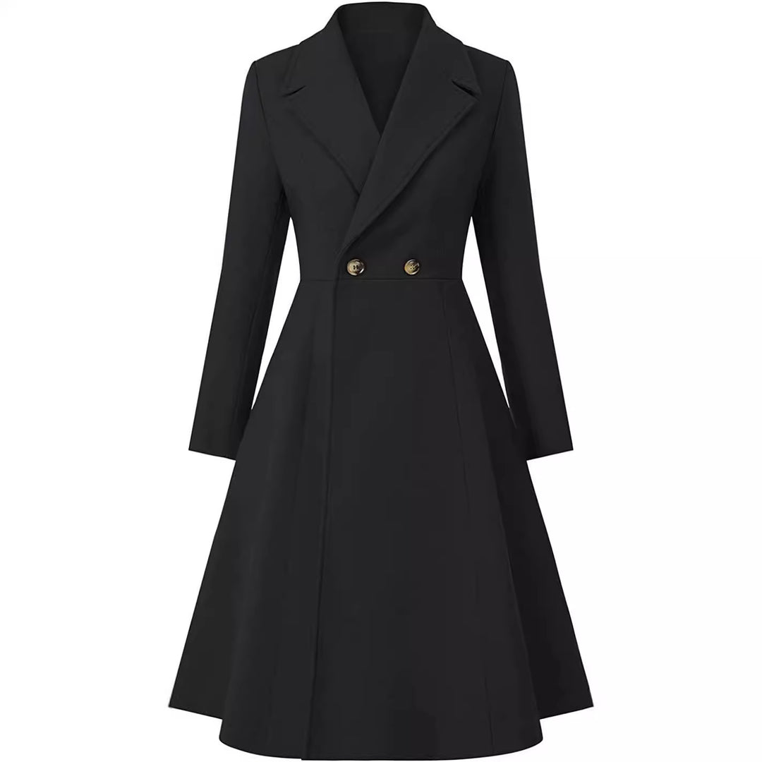 Damen Tailliertes Mantelkleid im A‑Linien‑Tailoring aus Wollmix mit schmaler Taille und ausgestelltem Rock Shop Nory