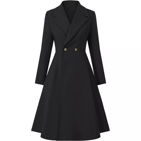 Damen Tailliertes Mantelkleid im A‑Linien‑Tailoring aus Wollmix mit schmaler Taille und ausgestelltem Rock Shop Nory