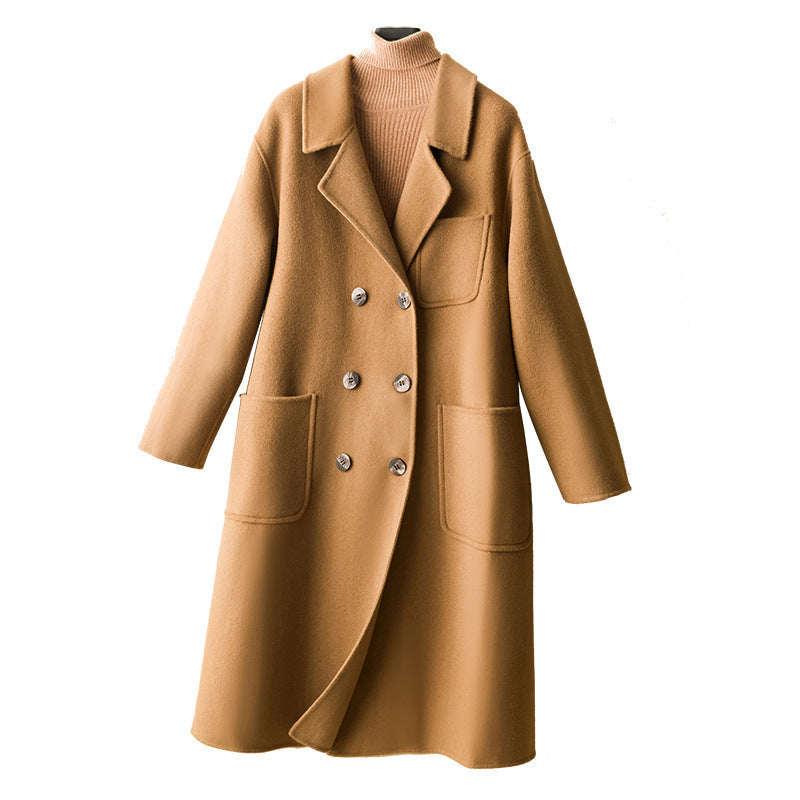 Damen Oversized Doppelreiher Wollmix‑Mantel mit aufgesetzten Taschen Shop Nory