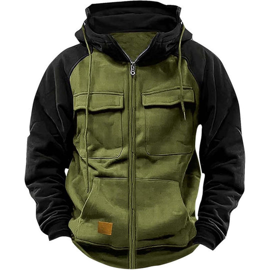 Herren Kapuzenjacke mit Cargo-Taschen und durchgehendem Reißverschluss Shop Nory