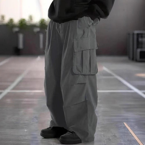 Herren Oversize-Baggy-Cargohose im Urban-Utility-Stil mit elastischem Tunnelzugbund und Mehrfachklappentaschen Shop Nory