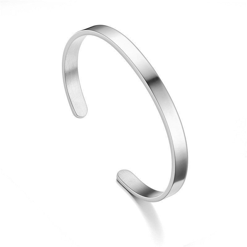 Damen Offener Armreif aus hochwertigem Edelstahl mit minimalistischer Struktur Shop Nory