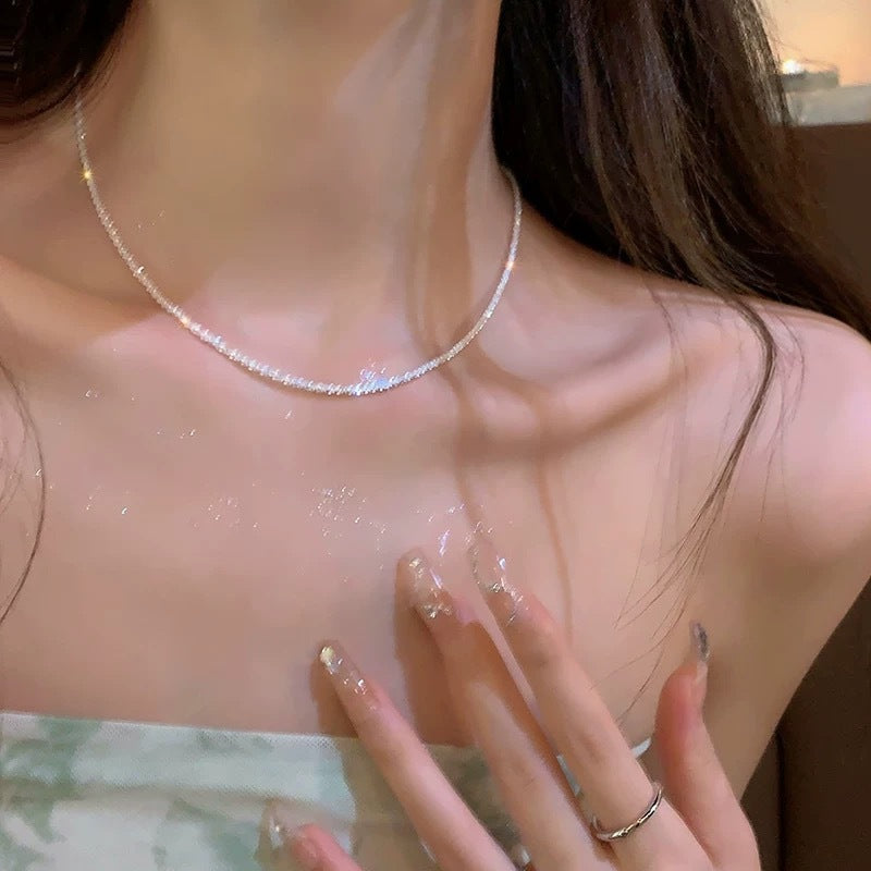 Damen Halskette mit funkelndem Zirkonia-Besatz Shop Nory