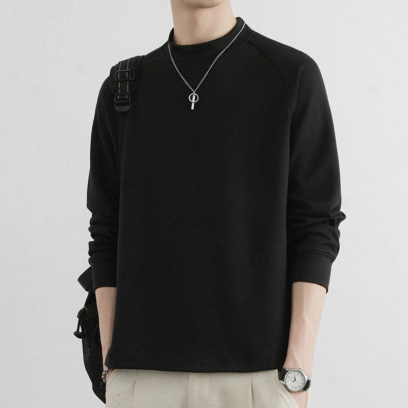 Herren Minimalistisches Mockneck-Sweatshirt aus Tech‑Fleece mit Raglanärmeln Shop Nory